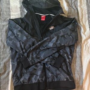 Nike Black and Gray Windbreaker Jacket